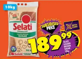 Shoprite SELATI GOLDEN BROWN SUGAR 10kg offer