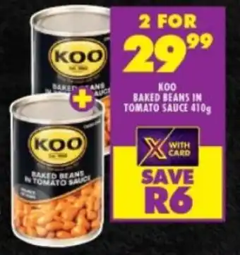 Shoprite KOO BAKED BEANS IN TOMATO SAUCE 410g offer
