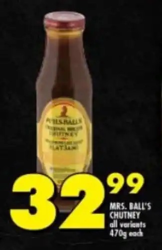 Shoprite MRS. BALL'S CHUTNEY all variants 470g each offer
