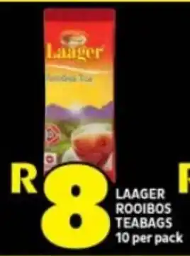 Shoprite LAAGER ROOIBOS TEABAGS 10 per pack offer
