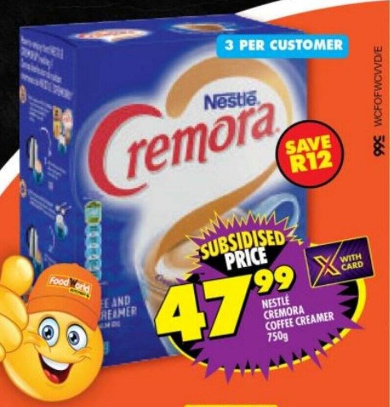 NESTLE CREMORA COFFEE CREAMER 750g offer at Shoprite