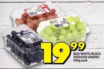 RED/WHITE/BLACK SEEDLESS GRAPES 500g each
