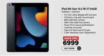 Incredible Connection iPad 9th Gen 10.2 Wi-Fi 64GB offer