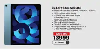 Incredible Connection iPad Air 5th Gen WiFi 64GB offer