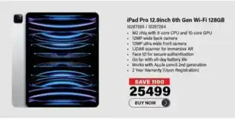 Incredible Connection iPad Pro 12.9inch 6th Gen Wi-Fi 128GB offer