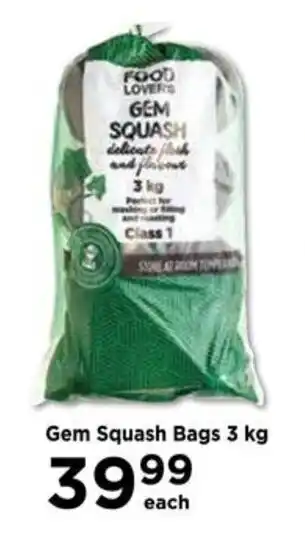 Food Lover's Market Gem Squash Bags 3kg offer