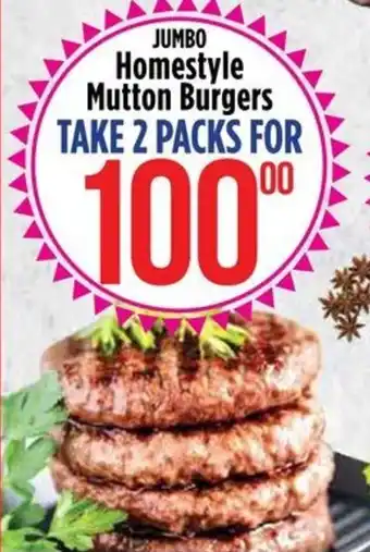 Food Lover's Market JUMBO Homestyle Mutton Burgers offer
