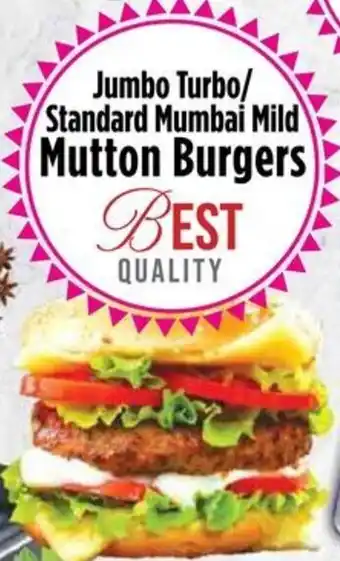 Food Lover's Market Jumbo Turbo/ Standard Mumbai Mild Mutton Burgers offer
