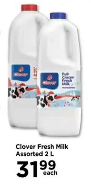 Food Lover's Market Clover Fresh Milk Assorted 2L offer