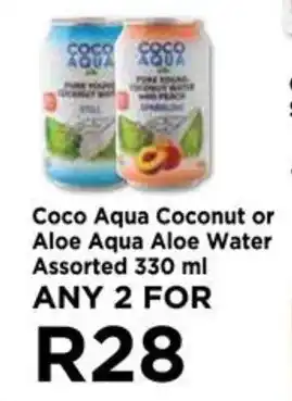 Food Lover's Market Coco Aqua Coconut or Aloe Aqua Aloe Water Assorted 330ml offer