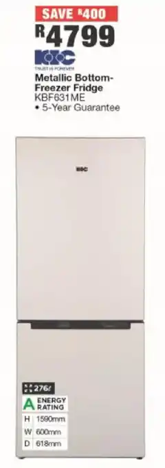 House & Home Metallic Bottom-Freezer Fridge offer