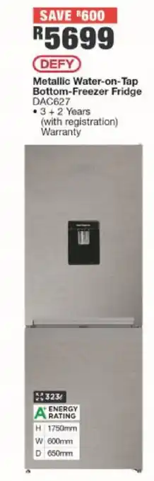 House & Home Defy Metallic Water-on-Tap Bottom-Freezer Fridge offer