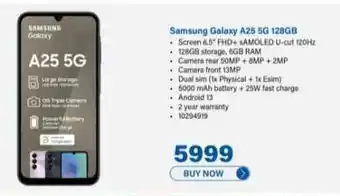 Incredible Connection Samsung Galaxy A25 5G 128GB offer