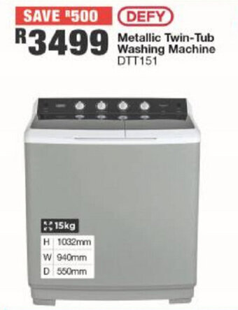House & Home Defy Metallic Twin-Tub Washing Machine offer
