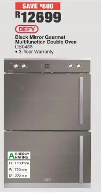 House & Home Defy Black Mirror Gourmet Multifunction Double Oven offer