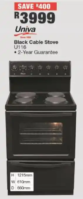 Uniya Black Cable Stove