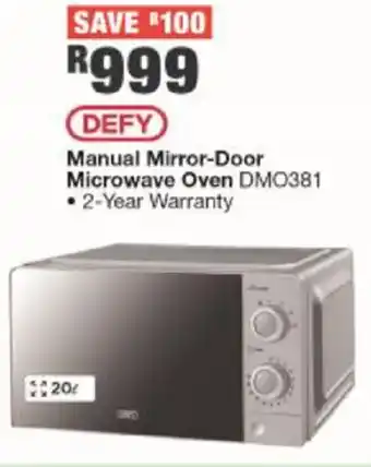 House & Home Defy Manual Mirror-Door Microwave Oven offer