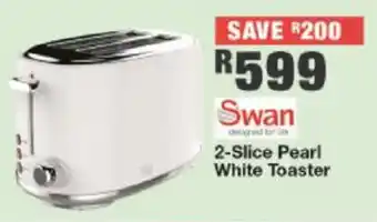 Swan 2-Slice Pearl White Toaster