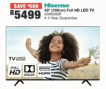 House & Home Hisense 43" (108cm) Full HD LED TV offer