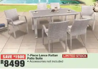 House & Home Lance Rattan Patio Suite 7-Piece offer