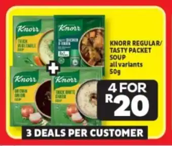 Usave KNORR REGULAR/ TASTY PACKET SOUP all variants 50g offer