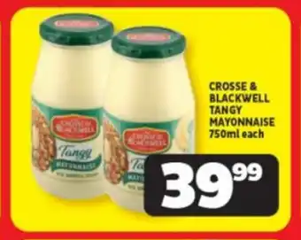 Usave CROSSE & BLACKWELL TANGY MAYONNAISE 750ml each offer