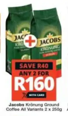 Checkers Jacobs Krönung Ground Coffee All Variants 2 x 250g offer