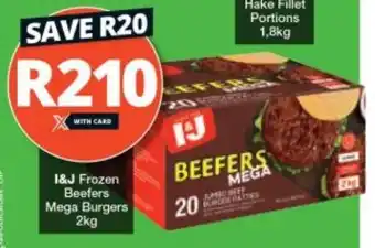 Checkers I&J Frozen Beefers Mega Burgers 2kg offer