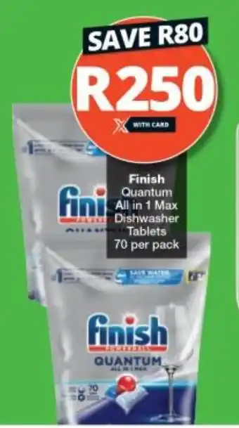Checkers Finish Quantum All in 1 Max Dishwasher Tablets 70 per pack offer