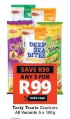Tasty Treats Crackers All Variants 5 x 180g