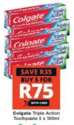 Colgate Triple Action Toothpaste 5 x 100ml