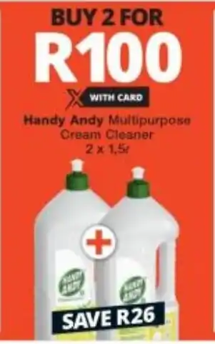 Checkers Handy Andy Multipurpose Cream Cleaner 2 x 1,5L offer
