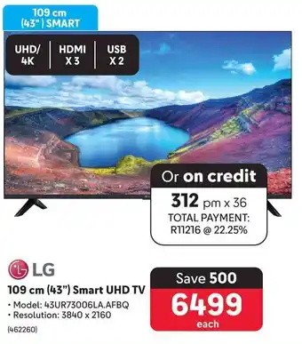 Makro LG 109 cm (43") Smart UHD TV offer