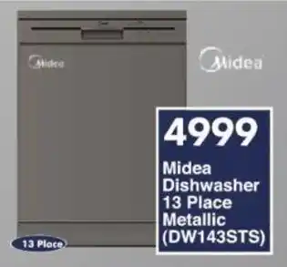 President Hyper Midea Dishwasher 13 Place Metallic (DW143STS) offer