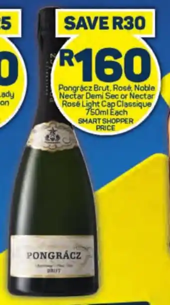 Pick n Pay Liquor Pongrácz Brut, Rosé, Noble Nectar Demi Sec or Nectar Rosé Light Cap Classique 750ml Each offer