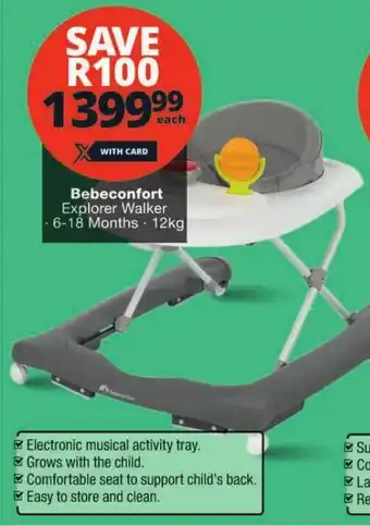 Checkers Bebeconfort Explorer Walker 6-18 Months 12kg offer