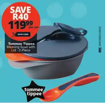Checkers Tommee Tippee Weaning Bowl with Lid 2-Piece offer