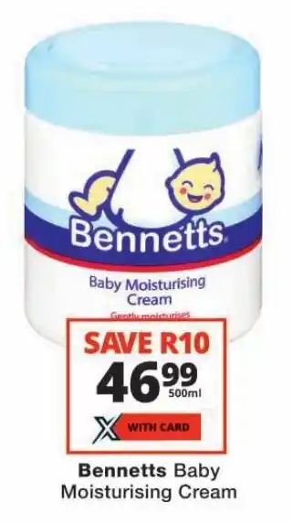 Checkers Bennetts Baby Moisturising Cream offer