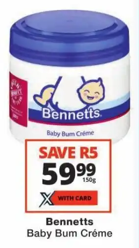 Checkers Bennetts Baby Bum Créme offer