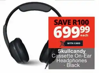 Checkers Skullcandy Cassette On-Ear Headphones Black offer
