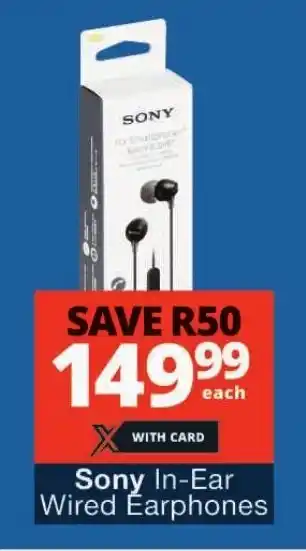 Checkers Sony In-Ear Wired Earphones offer