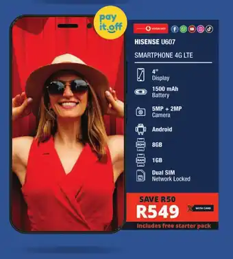 Checkers HISENSE U607 SMARTPHONE 4G LTE offer