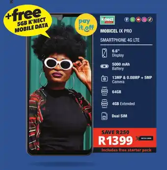 Checkers MOBICEL IX PRO SMARTPHONE 4G LTE offer