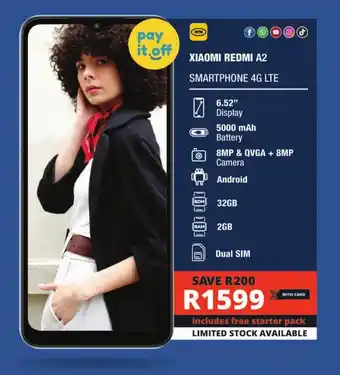 Checkers XIAOMI REDMI A2 SMARTPHONE 4G LTE offer
