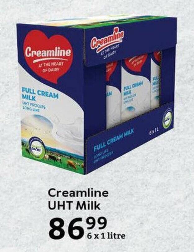 Creamline UHT Milk 6 x 1 litre offer at Oxford Freshmarket