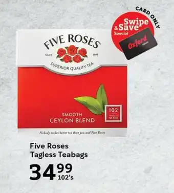 Five Roses Tagless Teabags