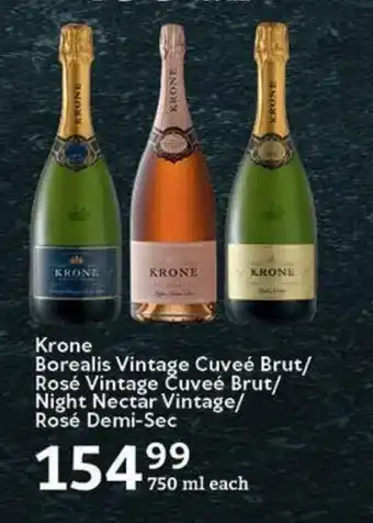 Krone Borealis Vintage Cuveé Brut/ Rosé Vintage Čuveé Brut/ Night Nectar Vintage/ Rosé Demi-Sec