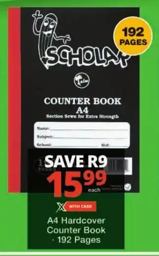 Checkers A4 Hardcover Counter Book 192 Pages offer