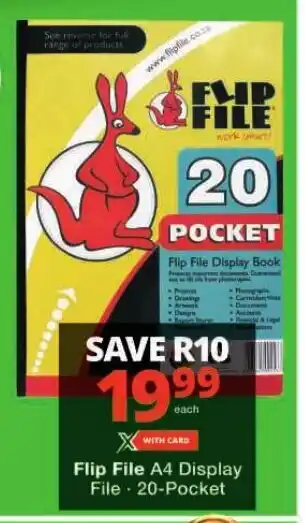 Checkers Flip File A4 Display File - 20-Pocket offer