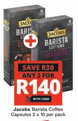 Checkers Jacobs Barista Coffee Capsules 2x 10 per pack offer